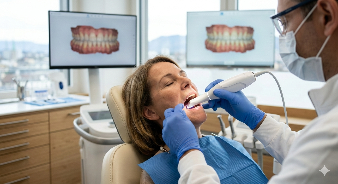 Empreinte dentaire numérique avec scanner intra-oral iTero Flex® en cabinet dentaire (Vaud).